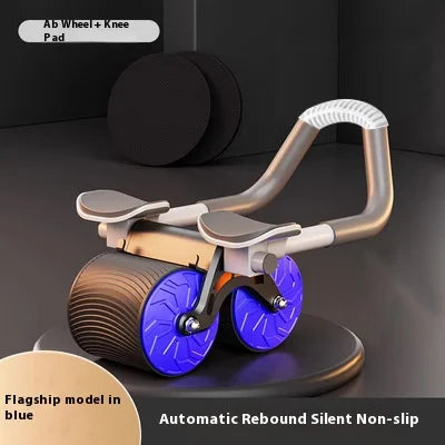 Ab Roller Wheel Abdominal Muscle Trainer 2-Wheeled Muscle Strengthening Trainer Automatic Rebound Ab Exercise Machine for Adults