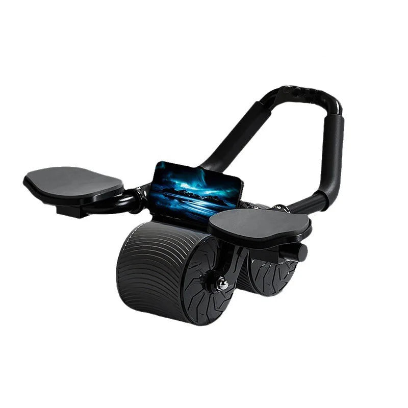 Ab Roller Wheel Abdominal Muscle Trainer 2-Wheeled Muscle Strengthening Trainer Automatic Rebound Ab Exercise Machine for Adults